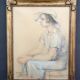 Portrait de jeune femme, pastel, Art Déco, par M.Ducoin, France, 1934