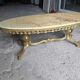 Table basse en bronze et marbre années 1960