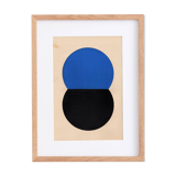 Collage on old paper - LOKI - Blue and black - signed eawy