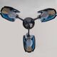 1970s Gorgeous Blue and Smoked Glass Pendant Lamp by Veca. Made in Italy