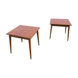 Pair of square wooden bistro tables 80 x 80 cm