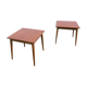 Pair of square wooden bistro tables 80 x 80 cm