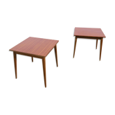 Pair of square wooden bistro tables 80 x 80 cm