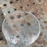 6 vintage clear chiseled crystal and glass champagne flutes