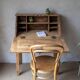 Secrétaire bureau vintage ancien bois massif