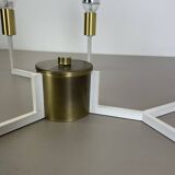 Large brass italian cubic sputnik ceiling light flush mount, italy, 1960s