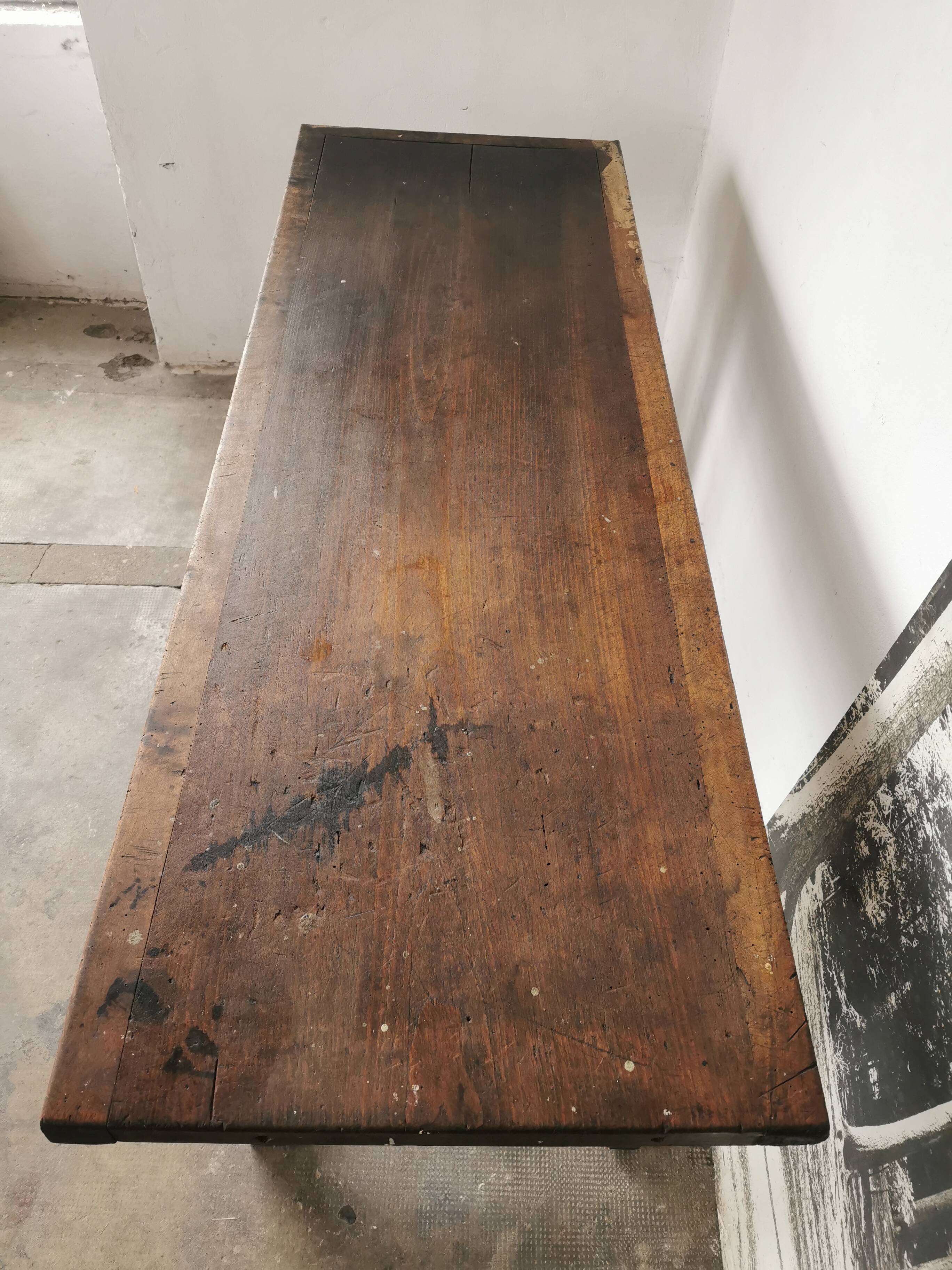 Workbench, brutalist console, solid wood
