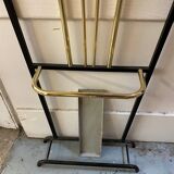 70s Trapezoidal Coat Rack with Round Chrome Hooks
