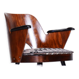 Ensemble de quatre fauteuils en hêtre du milieu du siècle par Oswald Heardtl Tchéquie années 1950
