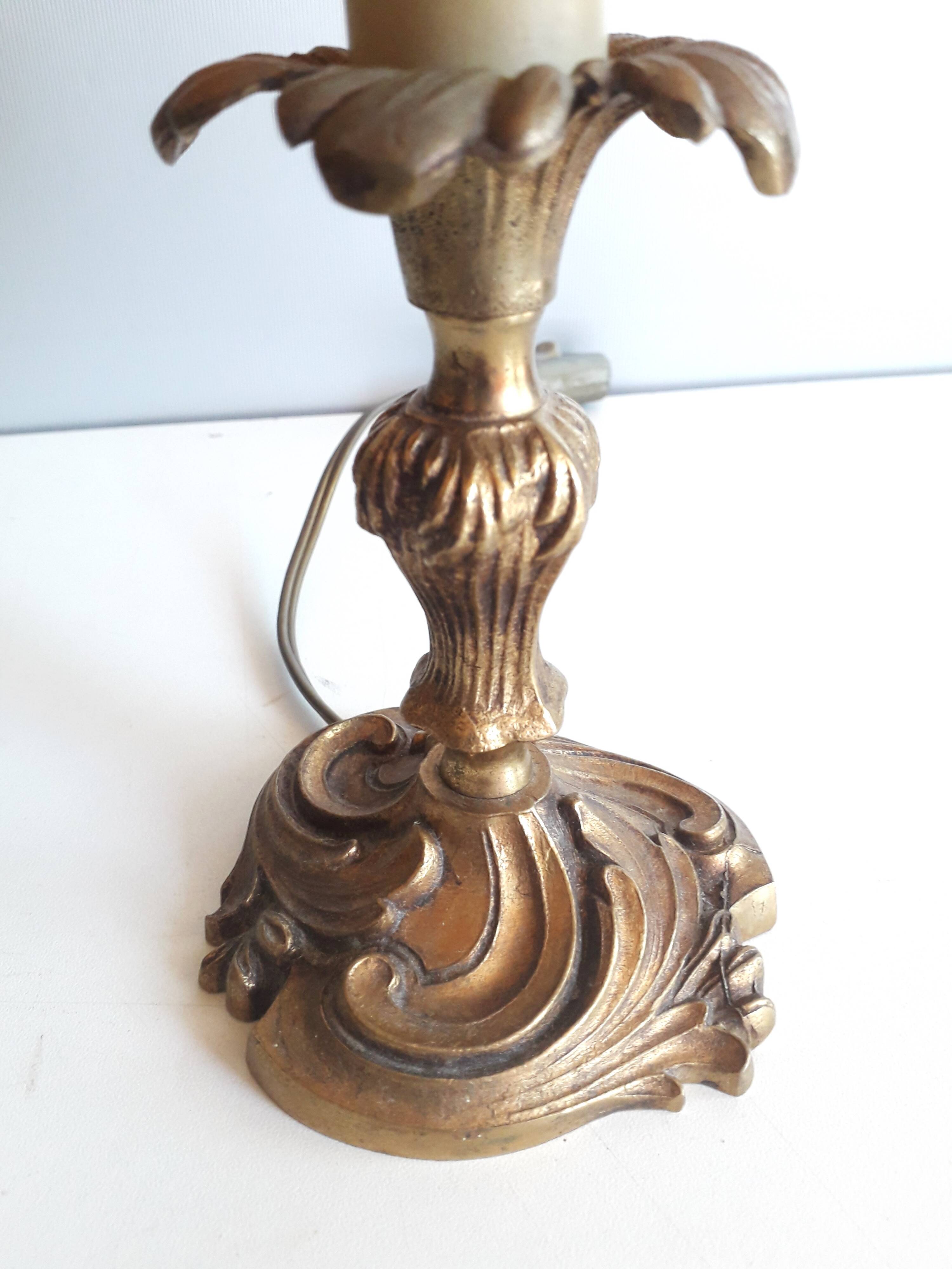 Paire de lampes de chevet/ à poser - bronze doré