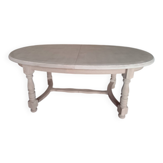 Table ovale en chêne massif rénovée