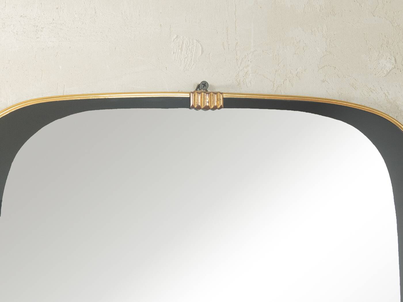 Italian wall mirror with brass frame, 1950s