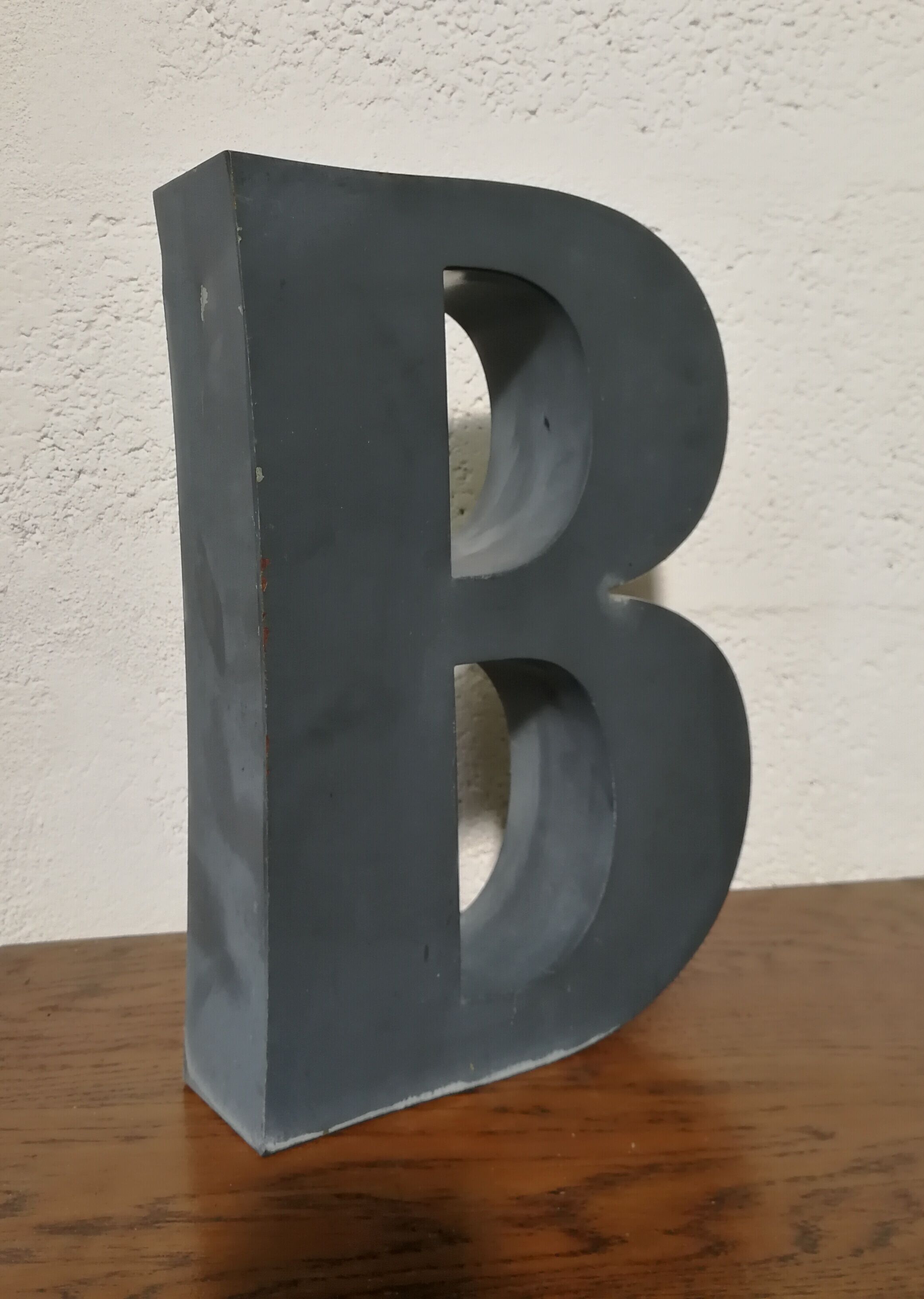 Letter B old embossed and zinc