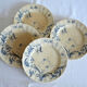4 plates with dessert earth of iron Gien "Rinceaux"