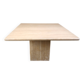 Table à manger en travertin vintage, années 1970