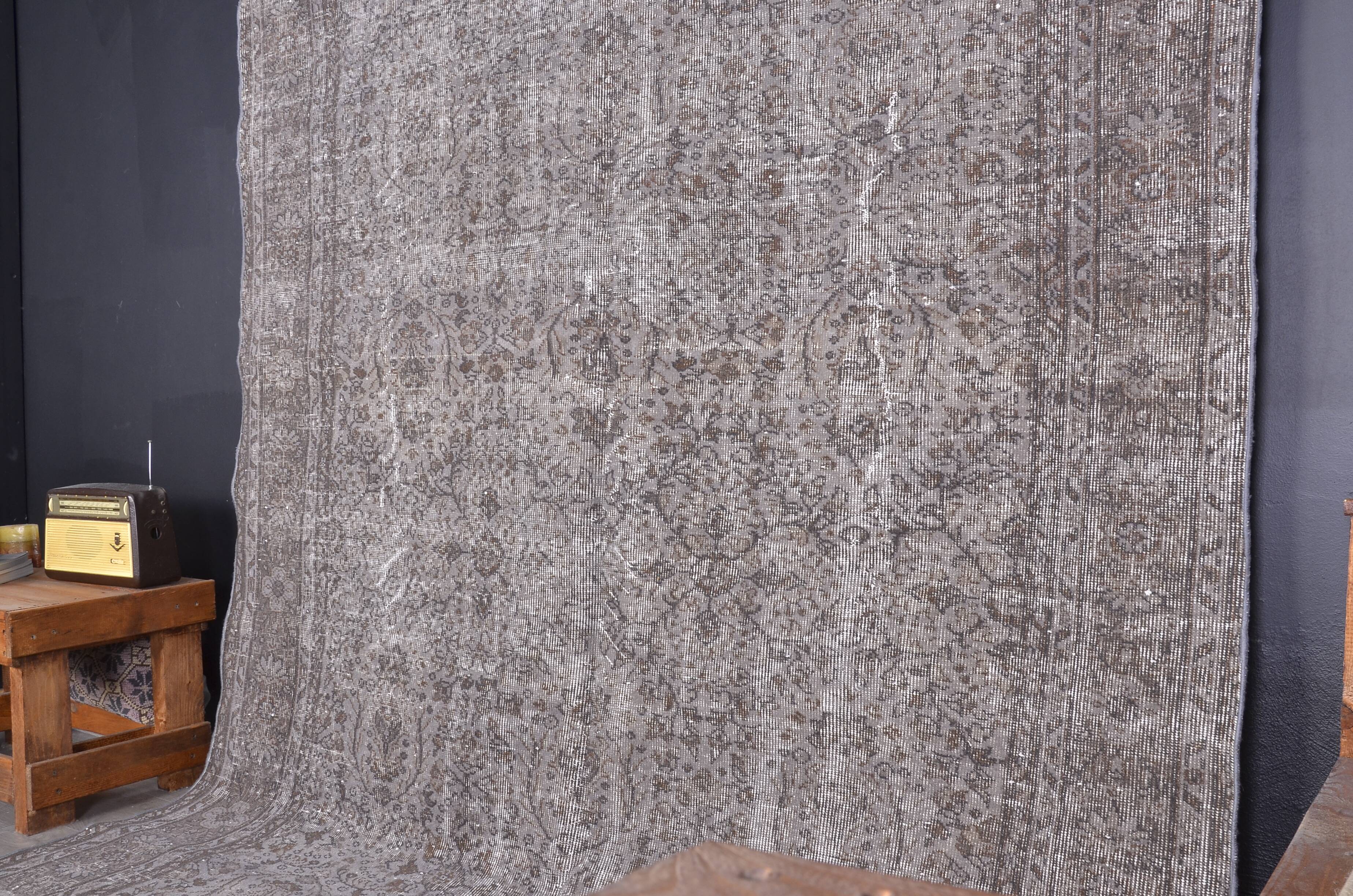 Gray Turkish Floral Carpet sku 1990