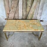 Coffee table 60' marble and brass