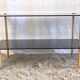 Coffee table in gilded metal and smoked glass – 60s