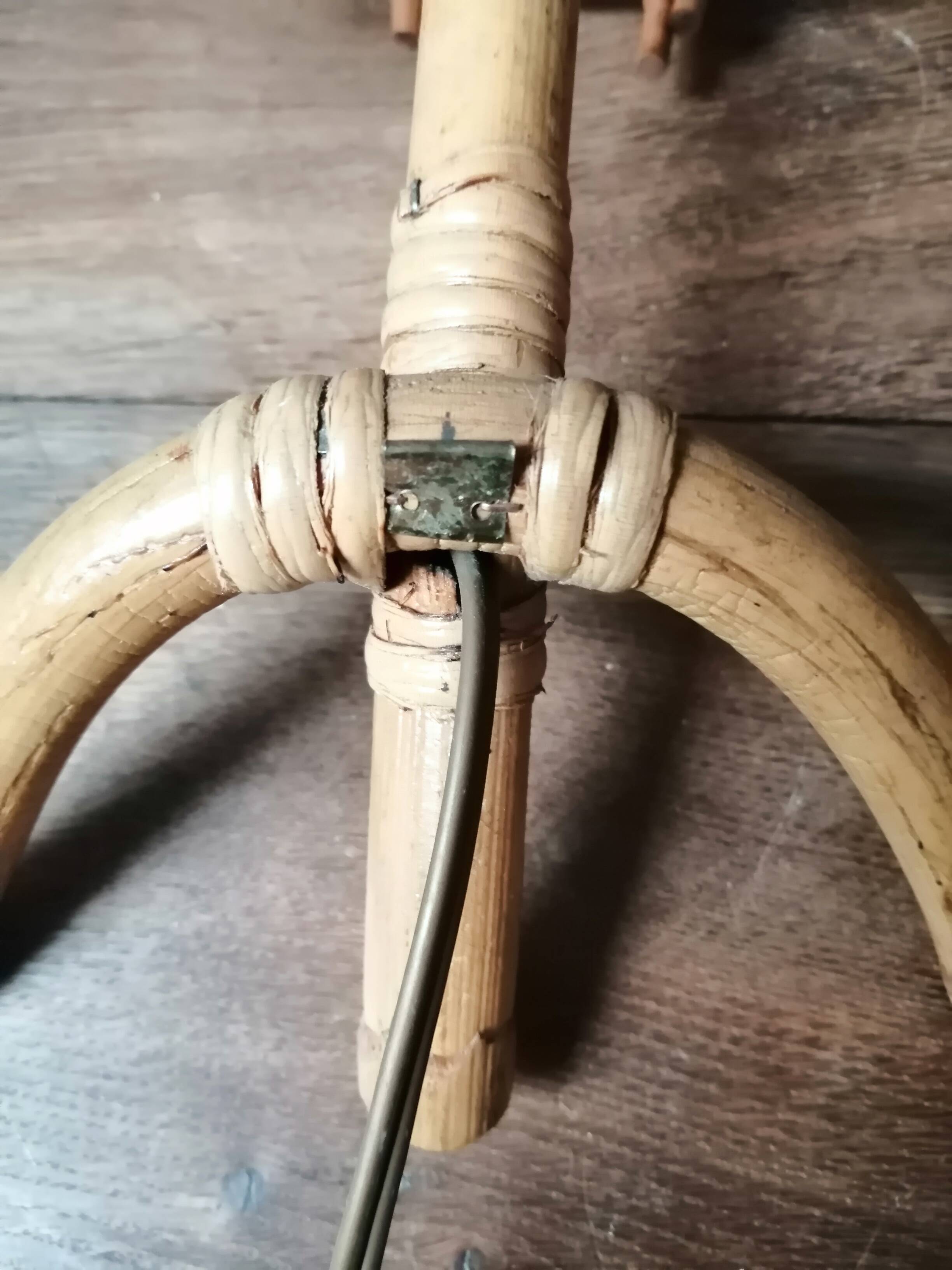 Rattan wall light