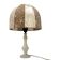 Italian vintage alabaster/onyx table lamp, hand-sewn shade, 1960s.