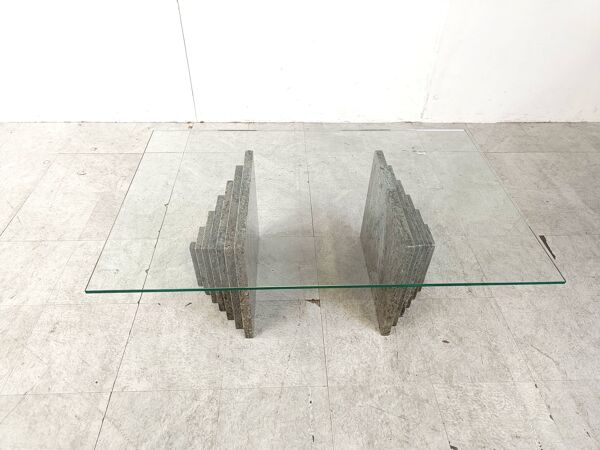 Table basse vintage en granit, 1980
