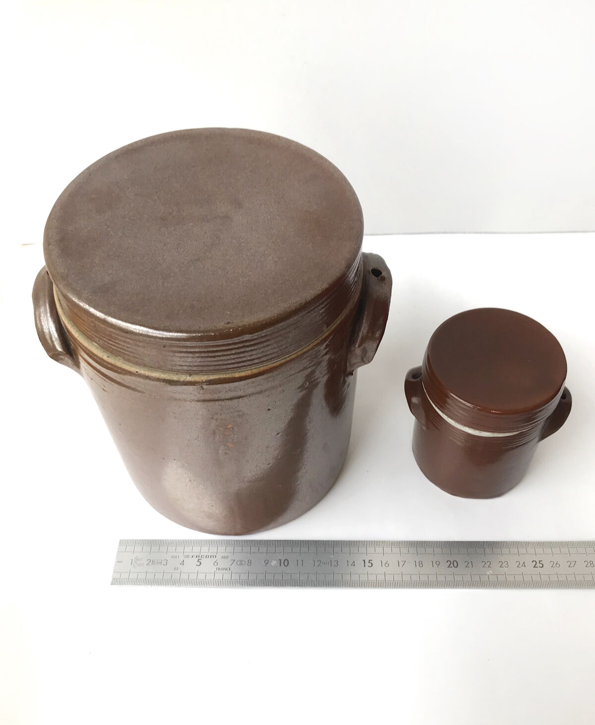 Lot of 2 old sandstone pots