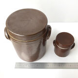 Lot de 2 pots anciens en grès