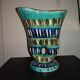 large sculptural vase "with hole" by Hubert Bequet – Smyrna decor – 1950s/60s