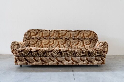 Canapé-lit 3 places avec 2 fauteuils, années 1970