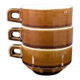 Trio of brown stoneware cups