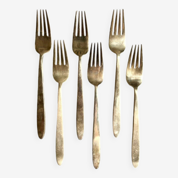 6 gilded bronze forks