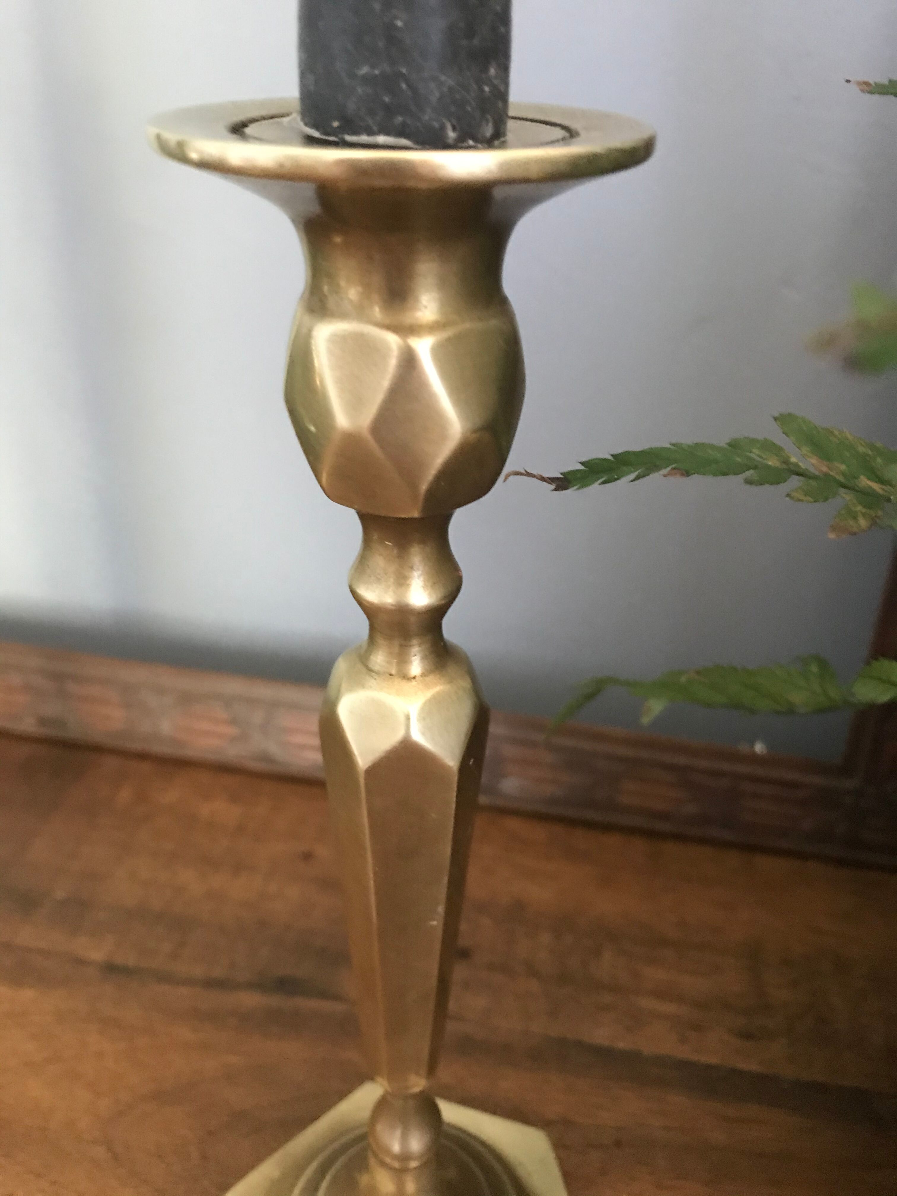 Pair of brass candlesticks