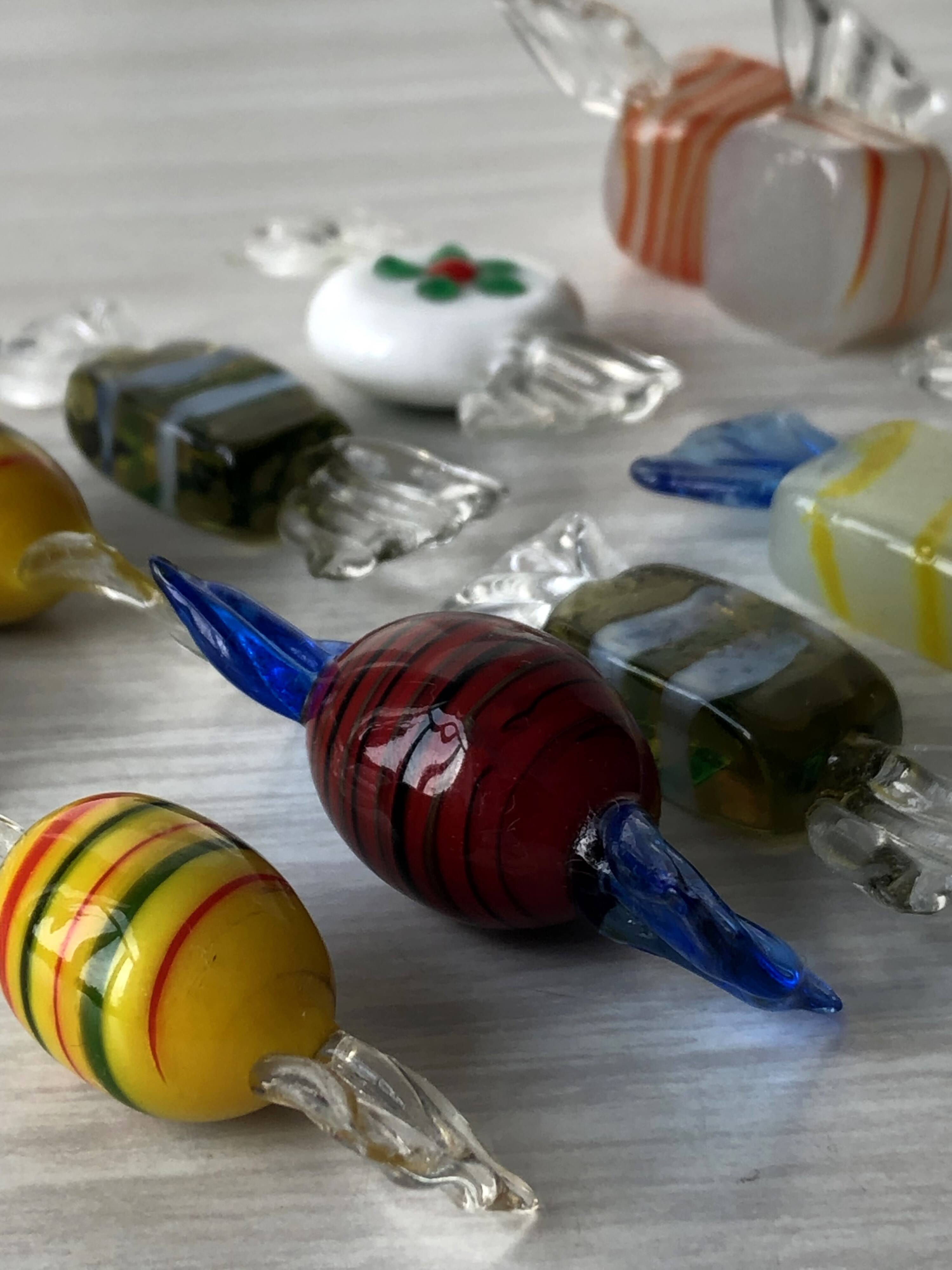 10 porte couteaux bonbons verre de Murano Pop Art