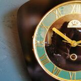 Clock vintage formica silent wall clock "ffr black and green"
