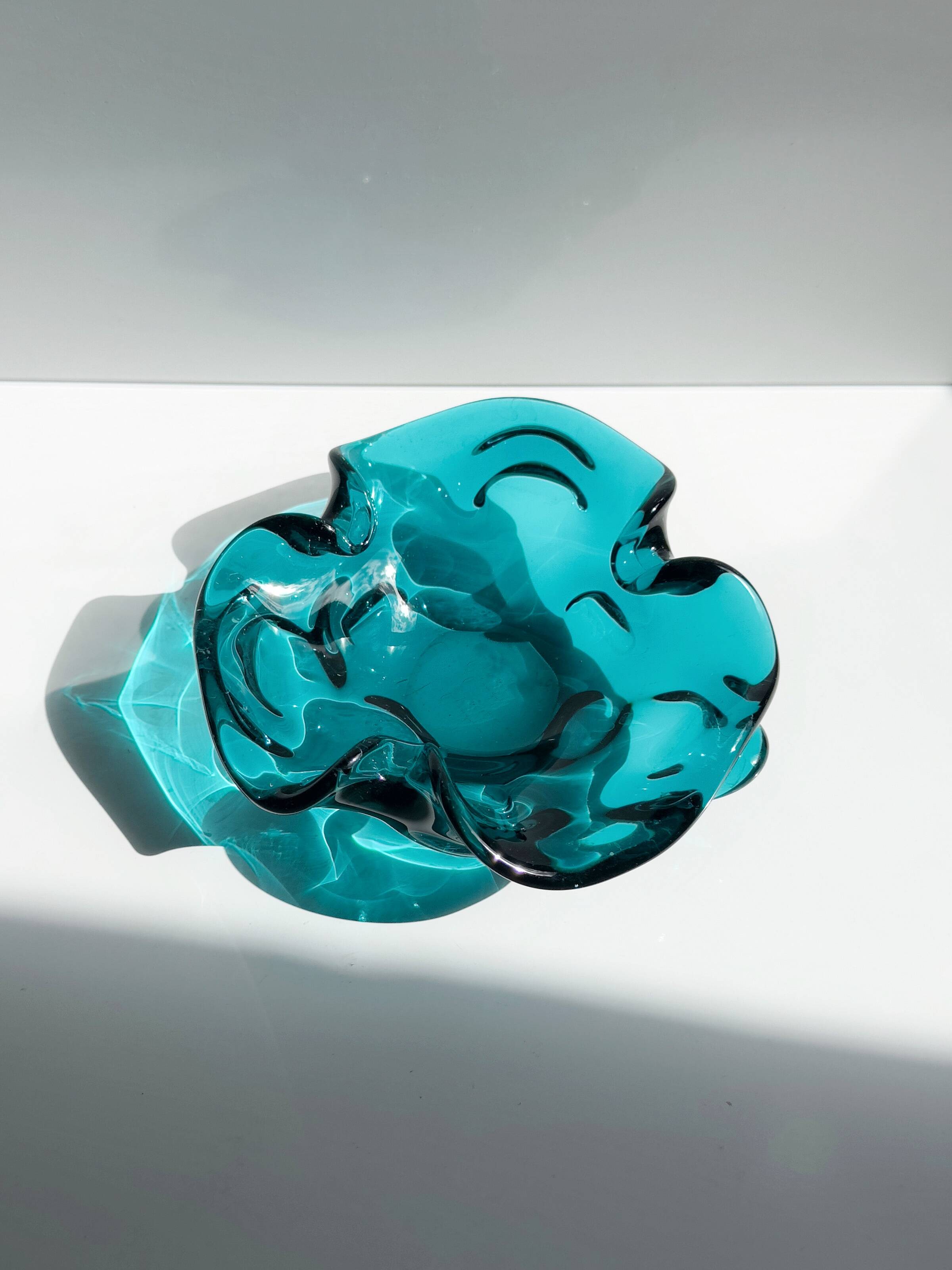 Mid Century Murano Ash Tray in Teal