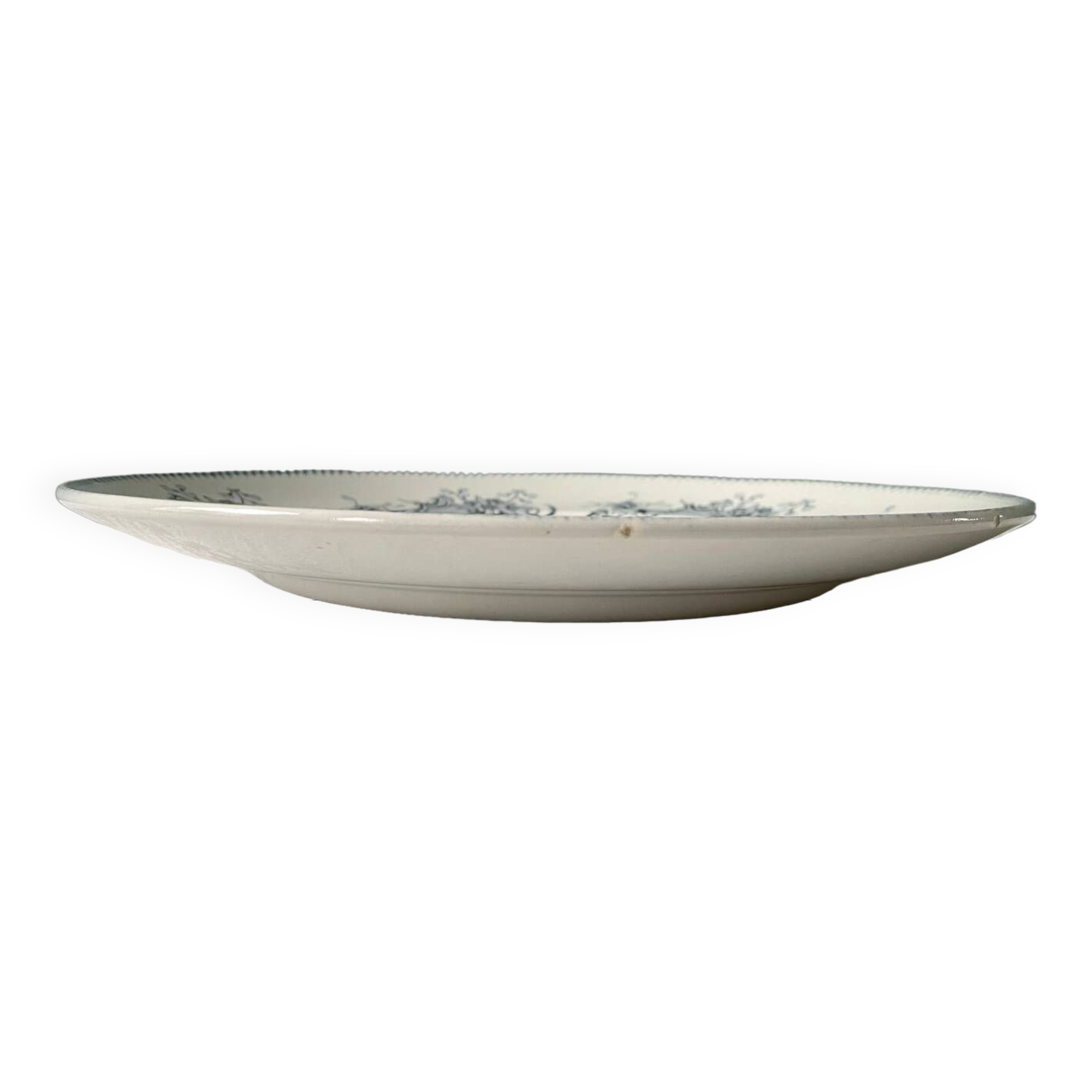 Large round dish 1900 “Réaumur” earthenware from Lunéville