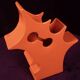 Abstract Orange Ceramic Sculptural Vase, Postmodern / Space Age, Italy, 1980