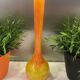 Vase soliflore orange et jaune vintage, signé