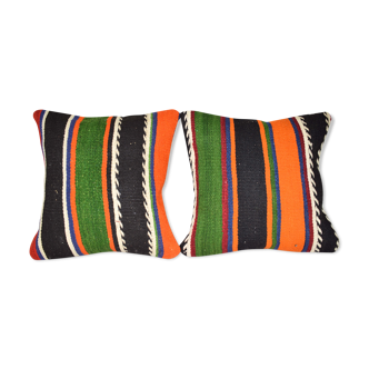 Kilim cushion covers with Turkish stripes, set of 2