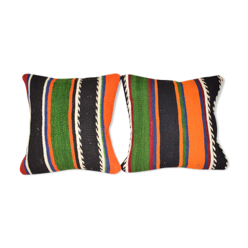 Kilim cushion covers with Turkish stripes, set of 2