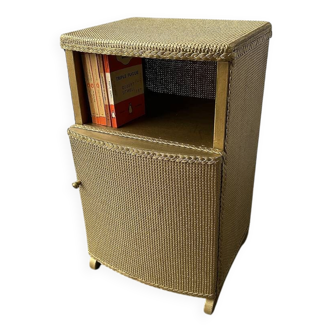Mid-Century vintage woven rattan two‑tier bedside cabinetMid-Century vintag