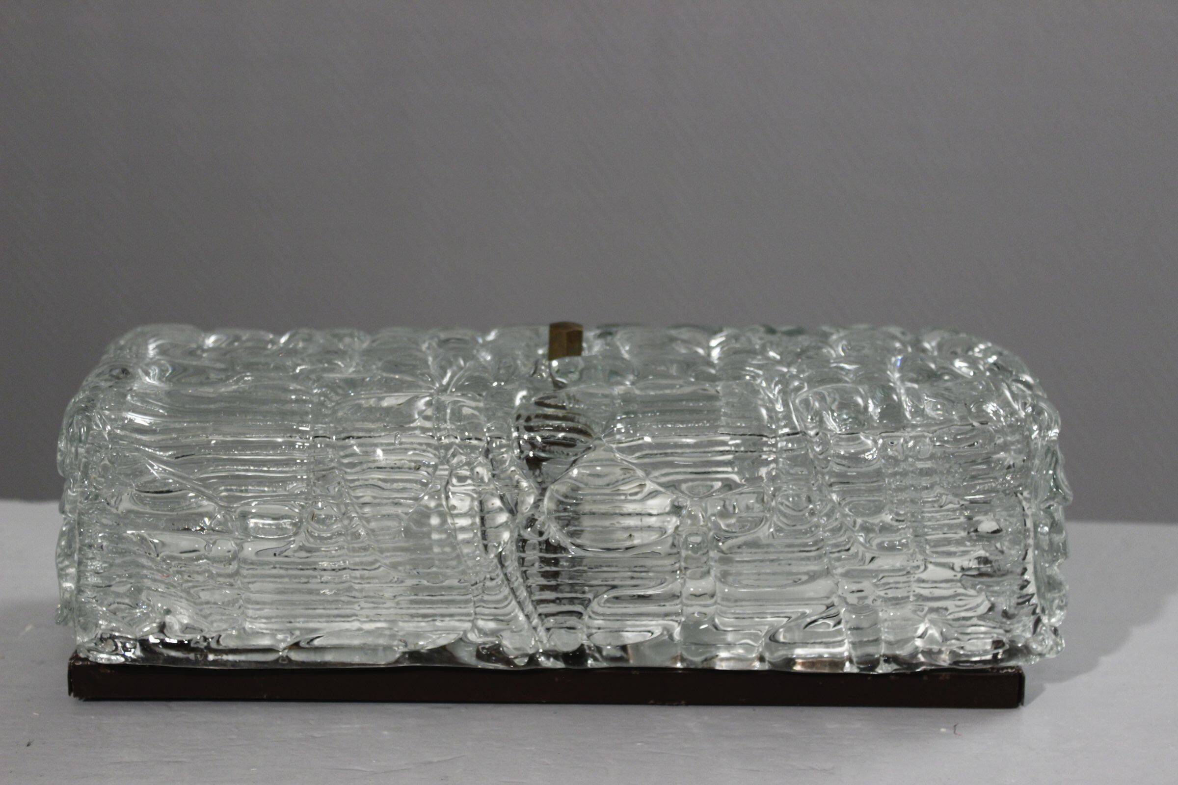 Vintage wall light frosted moulded glass 1970s