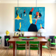 Série de 8 chaises Souvignet en chrome et skaï vert