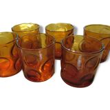 6 glasses yellow "smoked"