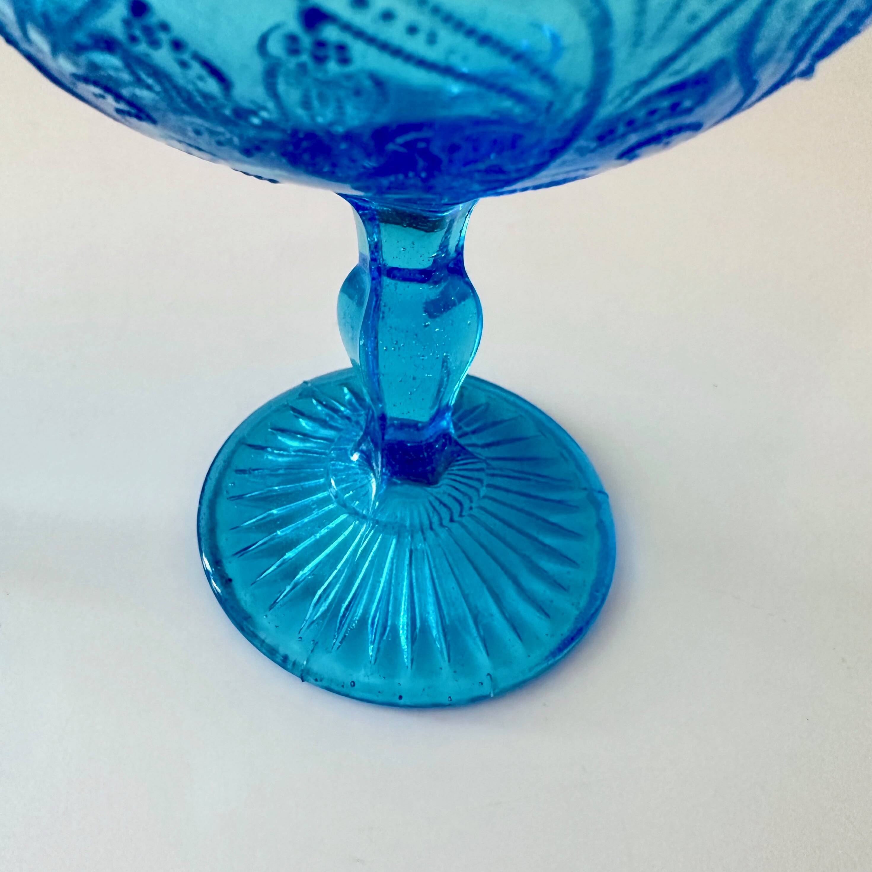 Art Deco pressed glass collection, sugar bowls turquoise