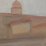 Oil painting on panel Florence View from San Frediano to Cestello early 1900