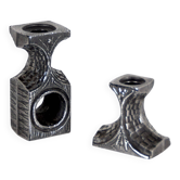 Set of Brutalist candlesticks in stainless steel by Olav Joa for Polaris