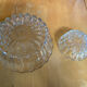 Salad bowl + 6 glass fruit cups for ice cream, mousse, chocolate, vintage moulded glass