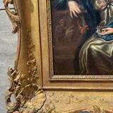 Antique painting, portrait of a gallant woman signed early 18th century