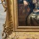 Tableau ancien, portrait d’une femme galante signé, début XVIII siècle